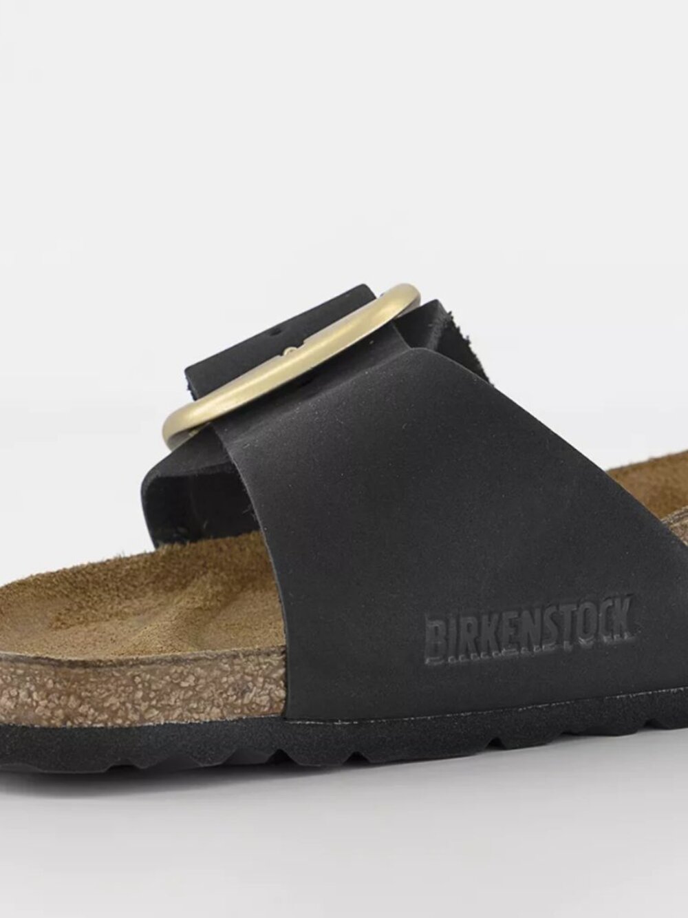 LN Birkenstock Madrid Big Buckle Sandals Black Nubuck *40* - Picture 3 of 6